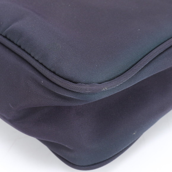 Prada Tessuto Nylon Triangle Accessory Pouch Tote Shoulder Navy Blue - Picture 11 of 14